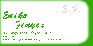 eniko fenyes business card
